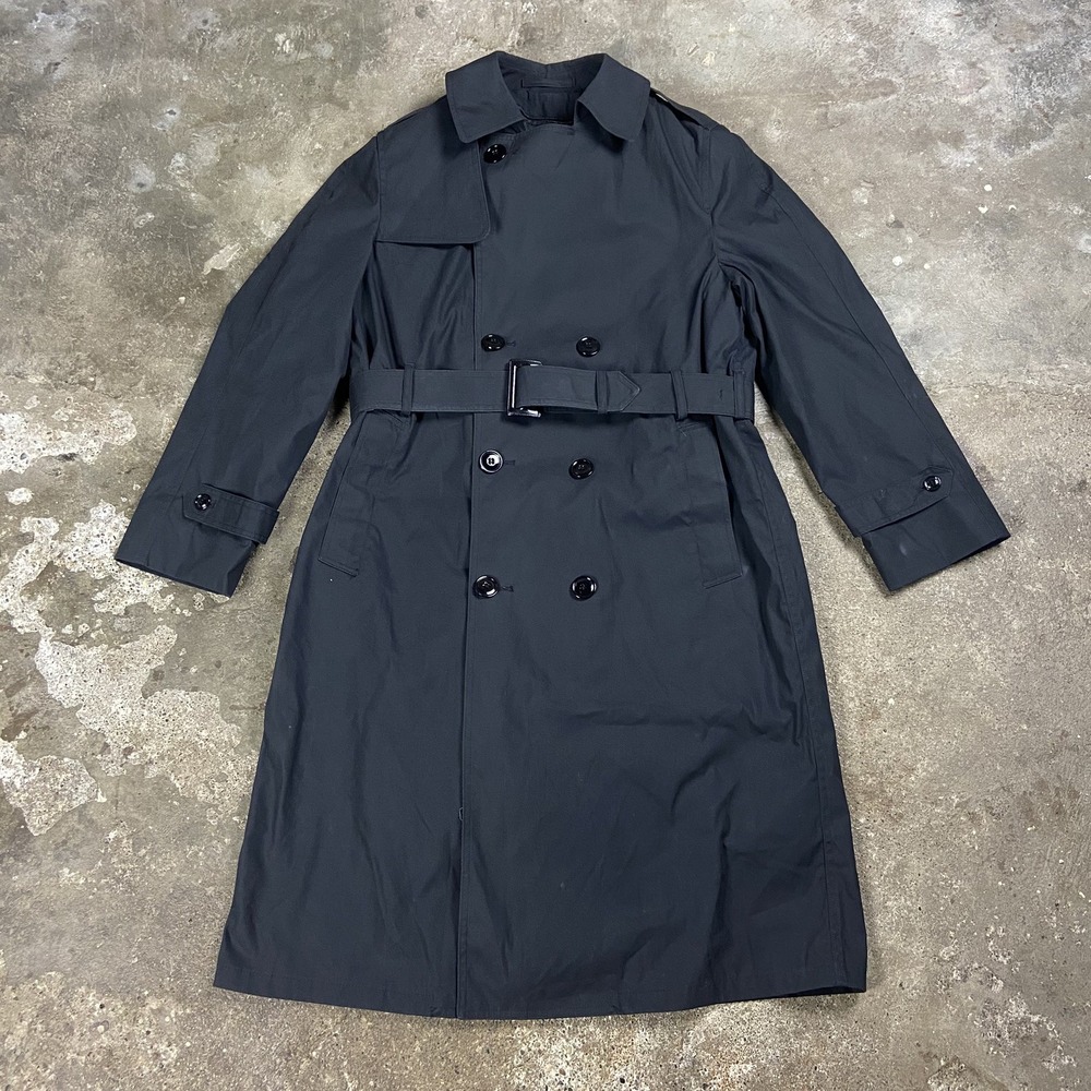 U.S. Army All-Weather Trench Coat Size 38R Black Defense Logistics Agency Coat